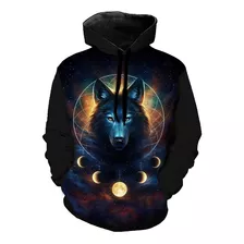 Blusa Moletom Lobo Wolf Dream Catcher Estampa Full 3d 