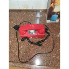 Telefone Gte De Disco De Mesa Vermelho Anos 70, 80