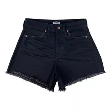 Short Wrangler Feminino Jeans Preto Cintura Alta Lançamento