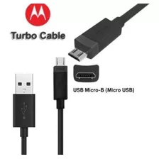 Cable Cargador Microusb V8 Para Motorola G5 G4 G3 C X2 E2 Color Negro