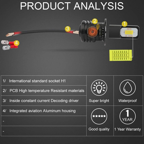 Bombillas De Luz Antiniebla Led H3 Para Chevrolet 6500k 80w Foto 6