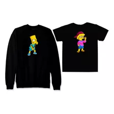 Moletom Bart Suéter + Camiseta Simpsons Lisa Pronta Entrega