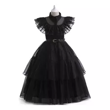 Vestido Gótica Addams De Miércoles For Niñas, Merlina Adams