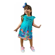 Vestido Meninas Ariel Pequena Sereia Trapézio Rodado