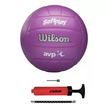 Bola De Vôlei Wilson Soft Play Avp + Bomba De Ar