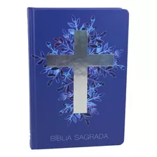 Livro Bíblia Sagrada Naa - Capa Cruz Azul