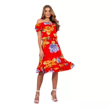 Vestido Curto Estampado Moda Evangélica Joyaly 31455