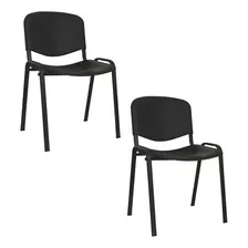 Silla Sala De Espera 2 Unidades Sillas De Oficina Para Visitas Iso Negro Pack De 2 Unidades