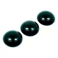 Lote De 3 Ombligueras De Obsidiana Negra Natural Trc23