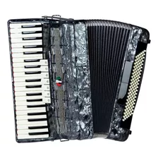 Acordeon Cadenza Cd120/41 Gr 120 Baixos Cinza Perolado