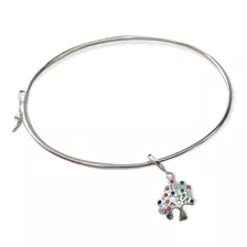 Pulseira Bracelete Rígido Prata 925 Árvore Da Vida