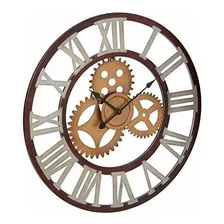 Deco 79 22622 Reloj De Pared De Metal Color Negroblancodorad