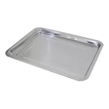 Bandeja Retangular Aço Inox Rasa 35x45cm Garçom Restaurante