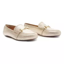 Sapato Mocassim Anacapri Feminino Dourado Original Rasteiro