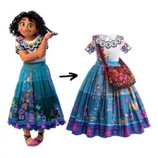 Vestido Mirabel Encanto Fantasia Infantil Disney Com Bolsa