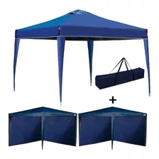 Tenda Gazebo Praia Articulado Alum 3x3m Sanfonada +4 Paredes