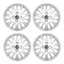 Jogo Calota Aro 14 Fiat Palio Elx 2009 2010 2011 2012 Prata