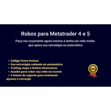 Programador Robo Trader - Ea Metatrader Mql4 Mql5 B3 Forex