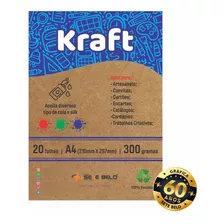 Papel Kraft 300g 210x297 A4 - Pacote Com 20 Folhas