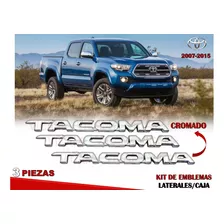 Kit De Emblemas Tacoma 07-15 Cromado Original Calidad