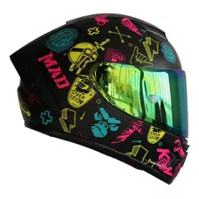 Casco De Motociclista Kov Aircut Smash Colores Cerrado