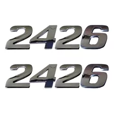 2 Emblema Adesivo Número 2426 Cromado Caminhão Mercedes Benz