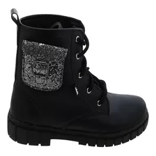 Bota Com Glitter Coturno Bolsa Brilho Nilqi Meninas 