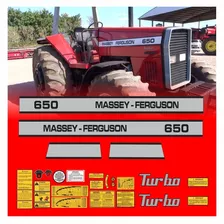 Kit Adesivo Compatível Trator Mf 650 Turbo Completo Mk F476 Cor Padrão