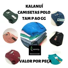 Camiseta Polo Kalanuí Pique Lisa Cores Com Bolso P M G Gg