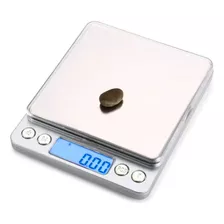 Mini Balança Digital De Bolso 0,01g - 500g Alta Precisão Capacidade Máxima 0.5 Kg Cor Prata