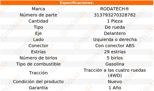 (1) Maza De Rueda Del Commander V6 3.7l 06/10 Rodatech Foto 5
