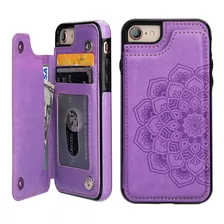 Funda Violeta Tipo Billetera Para iPhone 7/8