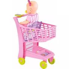 Carrinho Supermercado Infantil Market Rosa Meg Magic Toys