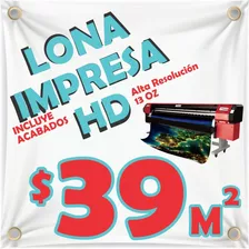 Lona Impresa 2x2 5x2.5 5x2.8 5.3x1.74