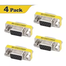 Vce 4-pack Hd15 Vga Svga Hembra A Hembra Mini Género Adaptad