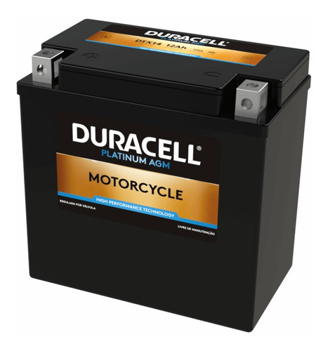 Bateria Moto Duracell 12ah Dtx14 Gel Agm
