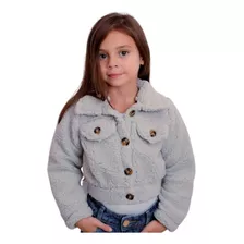 Blusa De Frio Jaquetinha De Pelinho Teddy Com Botão Infantil