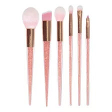 Set 6 Brochas Y Pinceles De Maquillaje Glitter Fascino