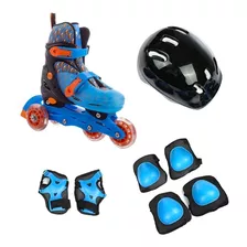 Patins Infantil 4 Rodas + Kit De Proteção - Para Criança