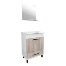 Muebles De Baño Bacha Pileta + Espejo Puerta Y Cajón Armado