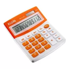 Calculadora De Mesa 12 Dígitos Bateria Solar Laranja Elgin