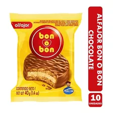 Pack Alfajor Bon O Bon Sabor Chocolate (pack De 10 Uni)