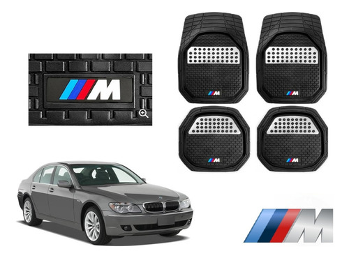 Tapetes 3d Logo Bmw + Cubre Volante 740i 2002 A 2008 2009 Foto 2