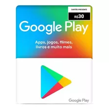 Gift Card Google Play 30 Reais