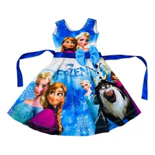 Vestido Infantil Neoprene Ana Frozen Roupa Festa Menina