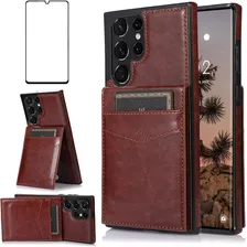 Funda Para Samsung Galaxy S22 Ultra - Marron Con Tarjetero