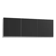 Armário Aéreo 150cm 3 Portas Argélia Branco/preto - Lumil Cor Branco