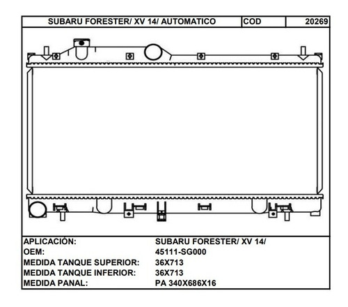 Tanque Plstico Superior Subaru Forester/ Xv 14/ Automatico Foto 2