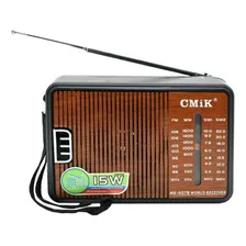 Radio Portátil Retro Am/fm Cod. Mk-607b Eléctrica Y A Pila 