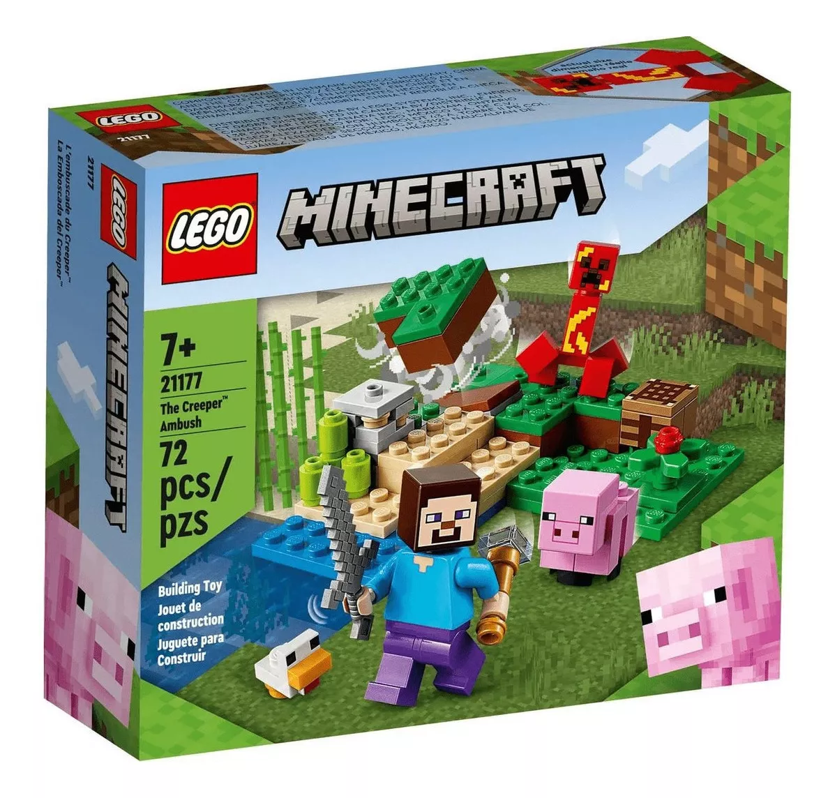 Brinquedo Lego Minecraft 72 Pecas Emboscada Do Creeper 21177 Quantidade De Peças 72